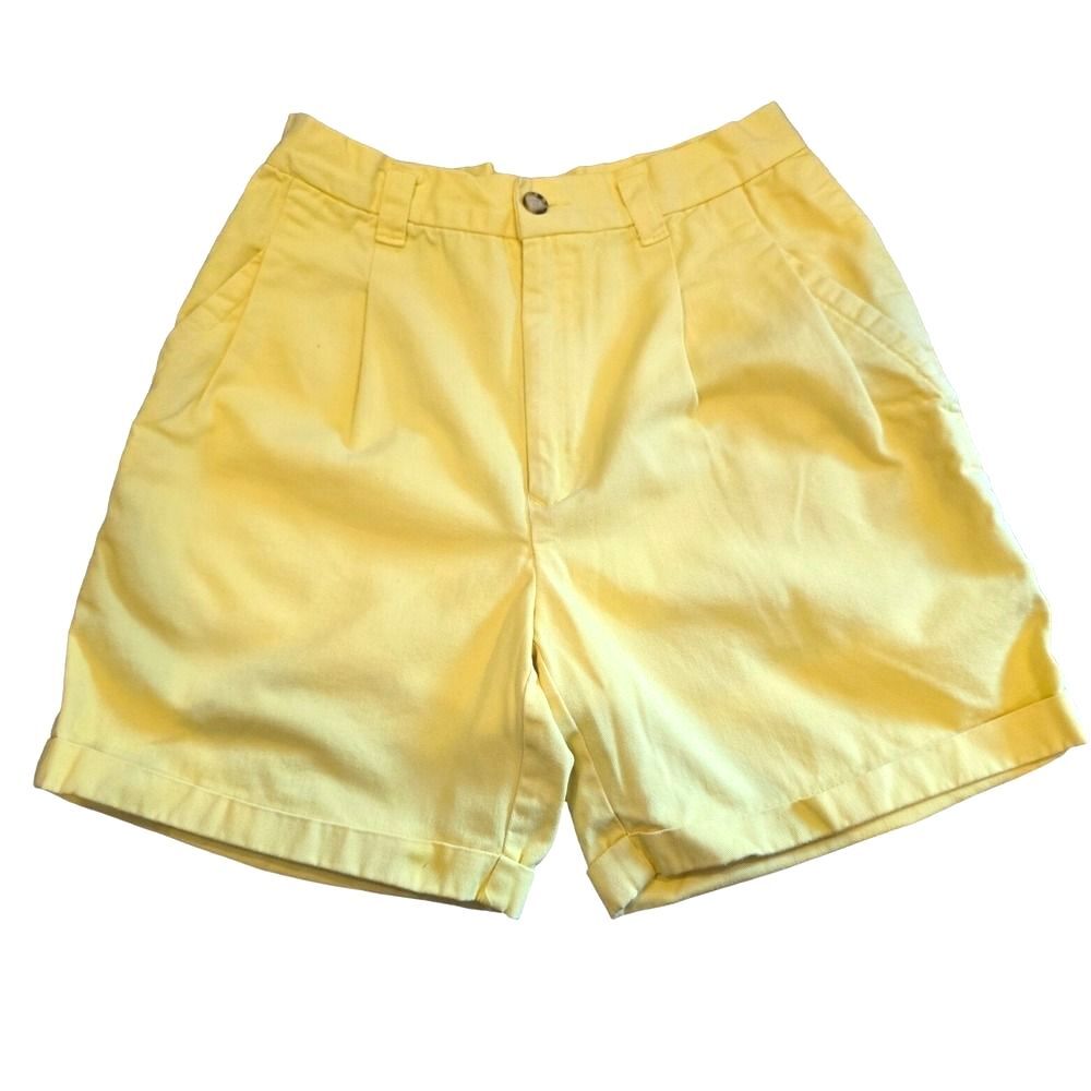 VTG 80s Generra Collection Yellow High Waisted Shorts Womens Cotton Twill 28x6 S
